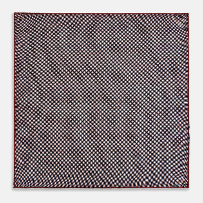 Geometric Burgundy Tile Pocket Square in Silk Image 5