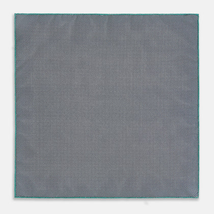 Geometric Green Pocket Square in Silk Image 5