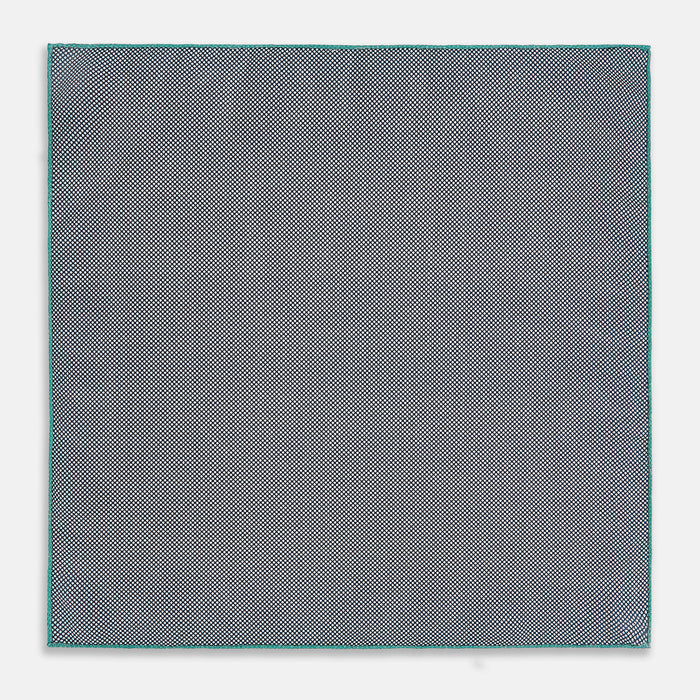 Geometric Green Pocket Square in Silk Image 5