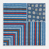 View 3 of product Blue Bonnet Dots and Floral Tile Double-Sided Silk Pocket Square OS