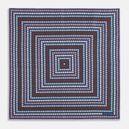 Azzurro Dots and Floral Tile Double-Sided Silk Pocket Square Image 3