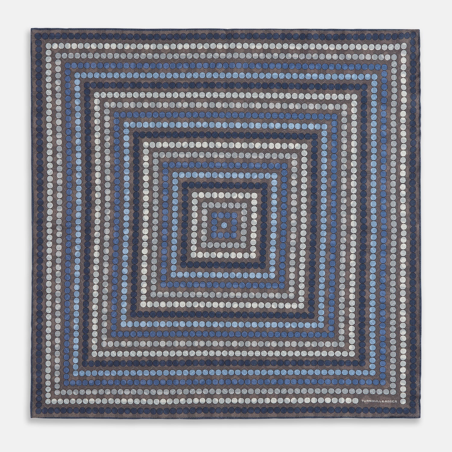 View 3 of product Ash Dots and Floral Tile Double-Sided Silk Pocket Square OS