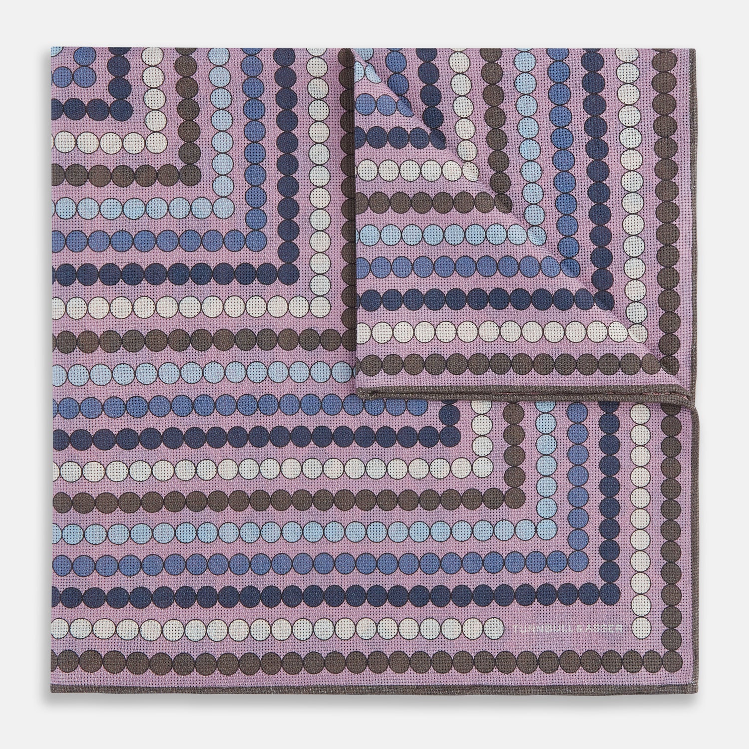 View 2 of product Lilac Dots and Floral Tile Double-Sided Silk Pocket Square OS