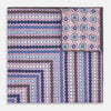 View 3 of product Lilac Dots and Floral Tile Double-Sided Silk Pocket Square OS