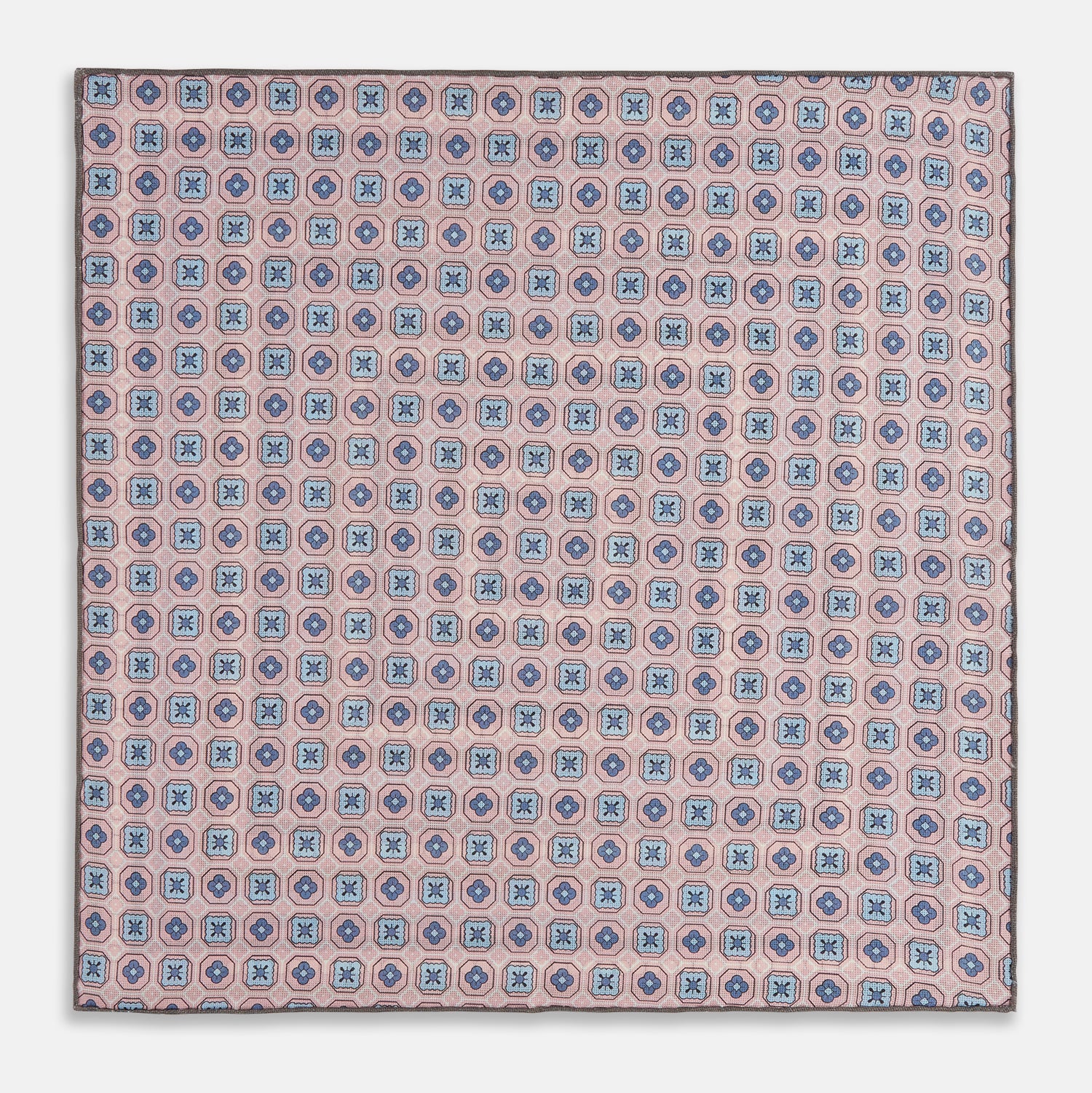 View 5 of product Lilac Dots and Floral Tile Double-Sided Silk Pocket Square OS