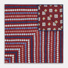 View 3 of product Red Dots and Floral Tile Double-Sided Silk Pocket Square OS