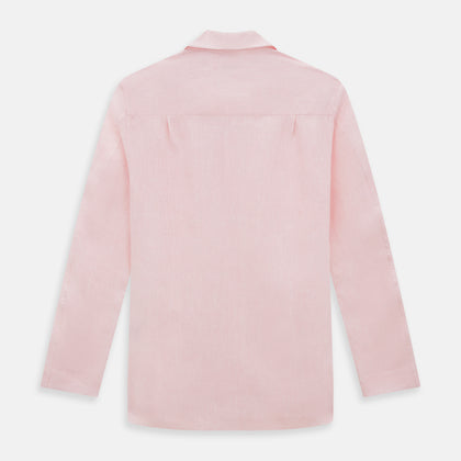 Pale Pink Linen Pyjama Shirt Image 2