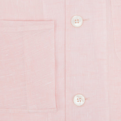 Pale Pink Linen Pyjama Shirt Image 3