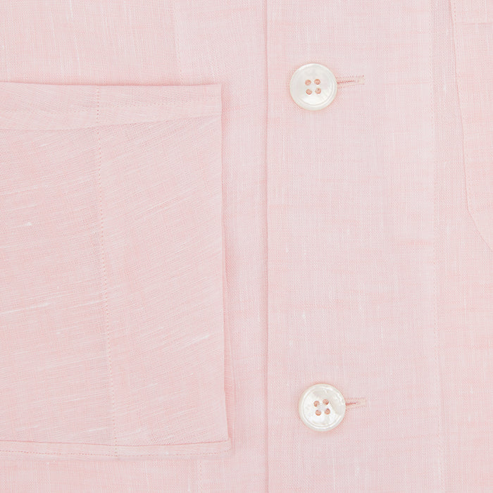 Pale Pink Linen Pyjama Shirt Image 3