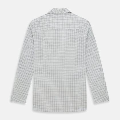 Grey Fine Multi Graph Check Pyjama Shirt Image 2