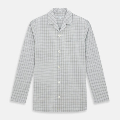 Grey Fine Multi Graph Check Pyjama Shirt