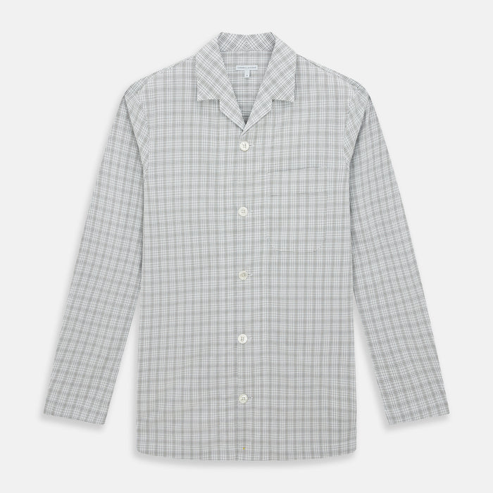 Grey Fine Multi Graph Check Pyjama Shirt