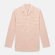 The Orange Graph Overlay Check Pyjama Shirt by Turnbull & Asser features long sleeves, a notched collar, and a front chest pocket, shown here laid flat on a white background.