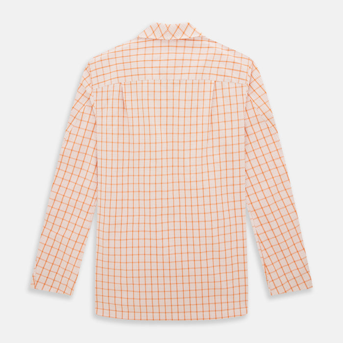 Orange Graph Overlay Check Pyjama Shirt Image 2