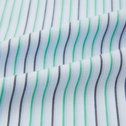 Green and Blue Shadow Pinstripe Pyjama Shirt Image 5