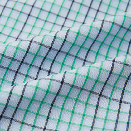 Green and Blue Shadow Check Pyjama Shirt Image 5