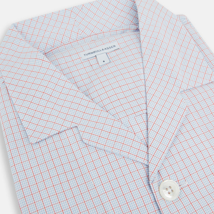 Red Multi Graph Check Pyjama Shirt Image 1