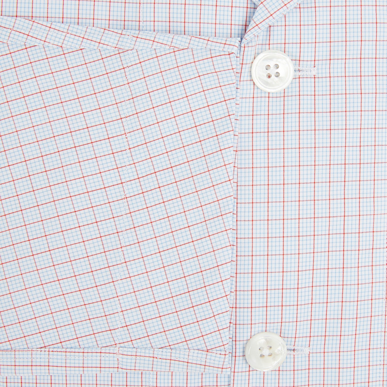 View 4 of product The Turnbull & Asser Red Multi Graph Check Pyjama Shirt is a stylish long-sleeved loungewear piece, ideal for comfortable and elegant nightwear.