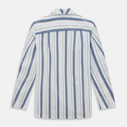 Blue Blazer Stripe Pyjama Shirt Image 2