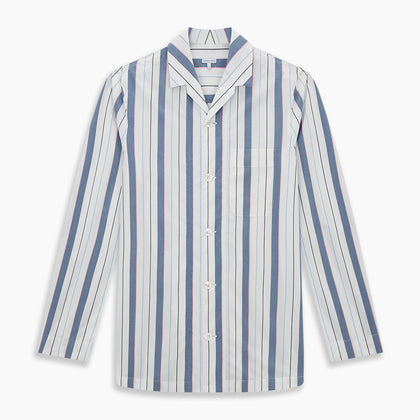 Blue Blazer Stripe Pyjama Shirt Image 6