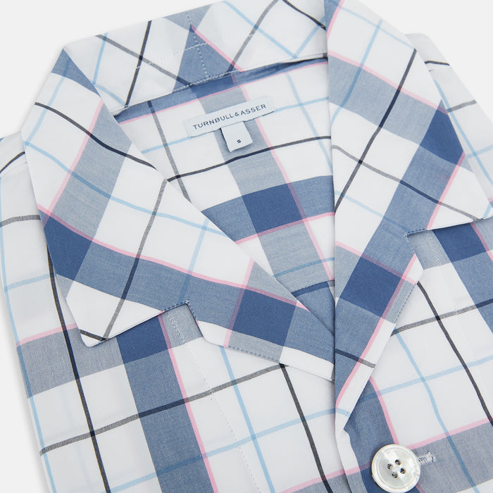 Blue Blazer Check Pyjama Shirt Image 1