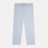 View 1 of product Turnbull & Asser’s Pale Blue Micro Check Pyjama Trousers feature an elastic waistband with drawstring for comfort, making these light blue sleepwear pants ideal for relaxing and sleeping.