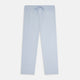 Turnbull & Asser’s Pale Blue Micro Check Pyjama Trousers feature an elastic waistband with drawstring for comfort, making these light blue sleepwear pants ideal for relaxing and sleeping.