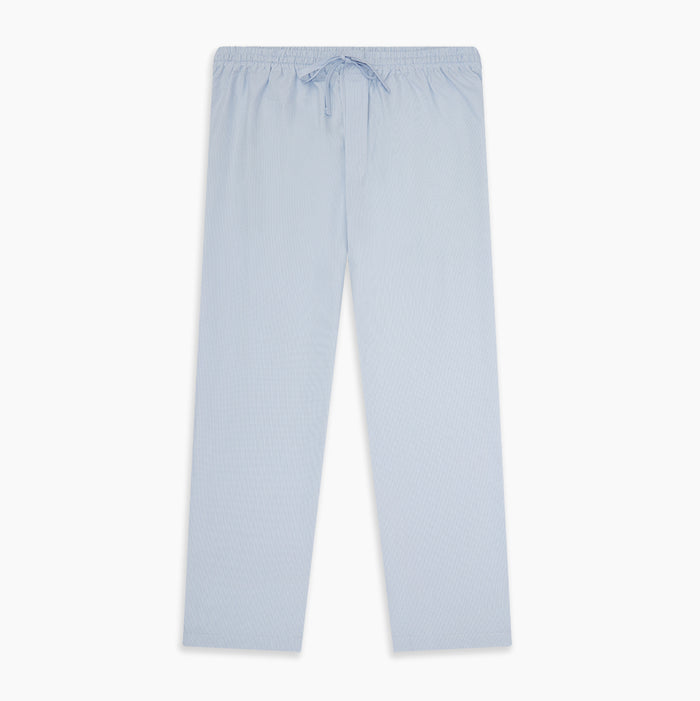 Pale Blue Micro Check Pyjama Trousers Image 4