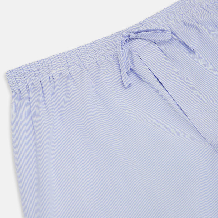 Pale Blue Fine Stripe Pyjama Trousers Image 1