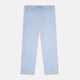 Turnbull & Asser Pale Blue Linen Pyjama Trousers feature an elastic waistband with drawstring, relaxed straight-leg fit, and no visible patterns or embellishments, displayed flat on a white background.