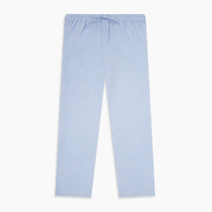 Pale Blue Linen Pyjama Trousers Image 4