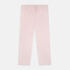 View 1 of product The Turnbull & Asser Pale Pink Linen Pyjama Trousers feature an elastic waistband and drawstring, combining comfort and style. Displayed flat on a plain white background, these trousers are perfect sleepwear.