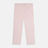 View 3 of product The Turnbull & Asser Pale Pink Linen Pyjama Trousers feature an elastic waistband and drawstring, combining comfort and style. Displayed flat on a plain white background, these trousers are perfect sleepwear.