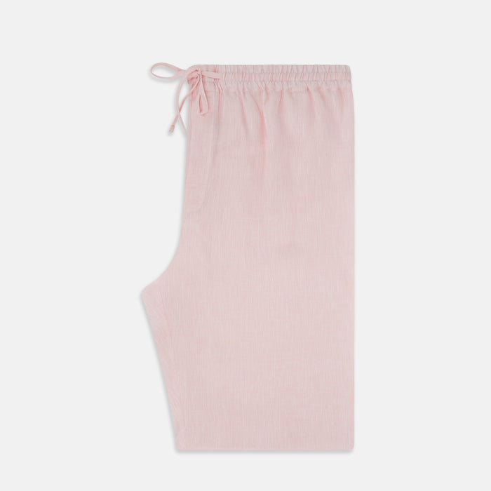 Pale Pink Linen Pyjama Trousers Image 3