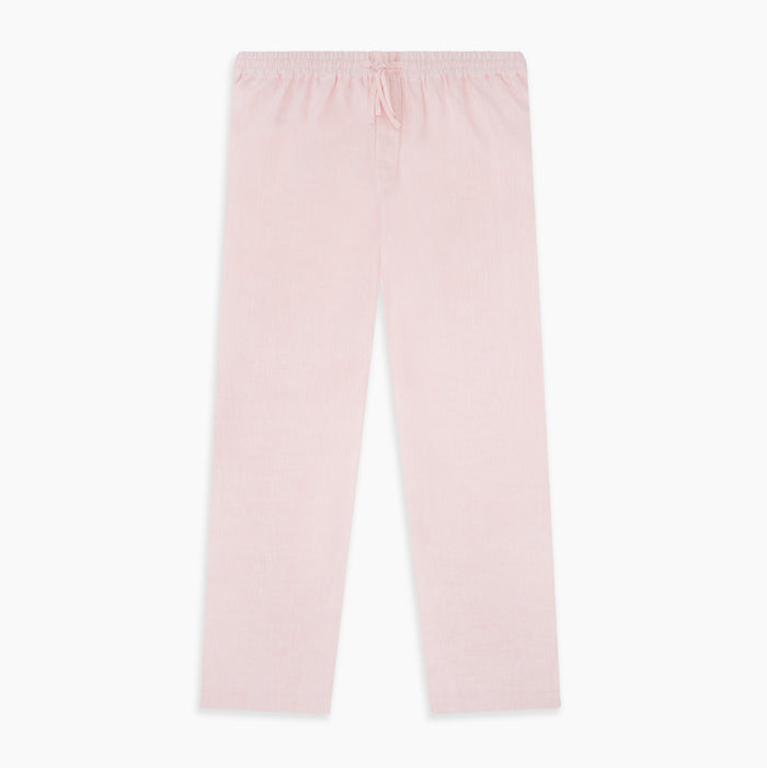 Pale Pink Linen Pyjama Trousers Image 4