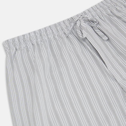 Grey Fine Track Stripe Pyjama Trousers Image 1