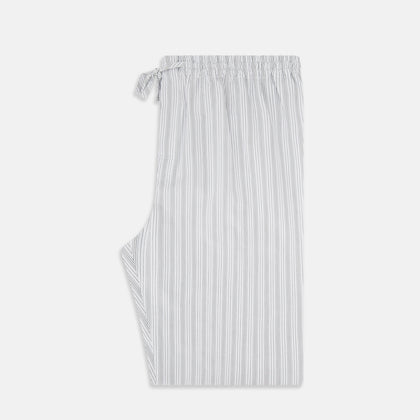 Grey Fine Track Stripe Pyjama Trousers Image 3