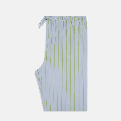 Light Green and Blue Stripe Pyjama Trousers Image 3