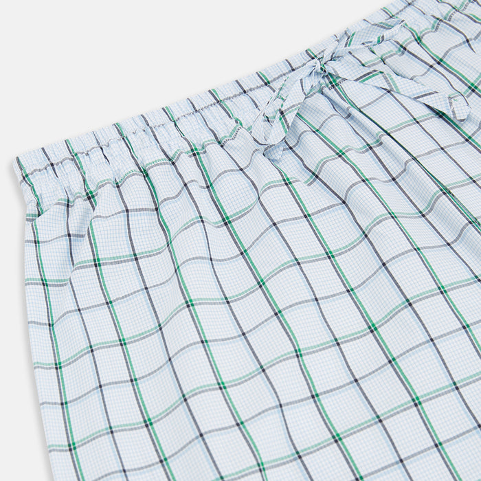 Blue and Green Tattersall Check Pyjama Trousers Image 1