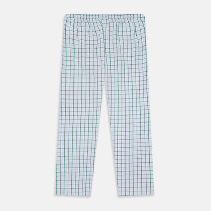 Blue and Green Tattersall Check Pyjama Trousers Image 2