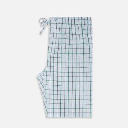 Blue and Green Tattersall Check Pyjama Trousers Image 3