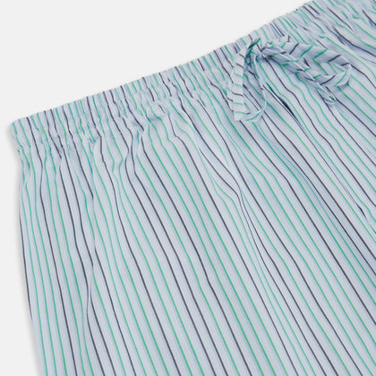 Green and Blue Shadow Pinstripe Pyjama Trousers Image 1