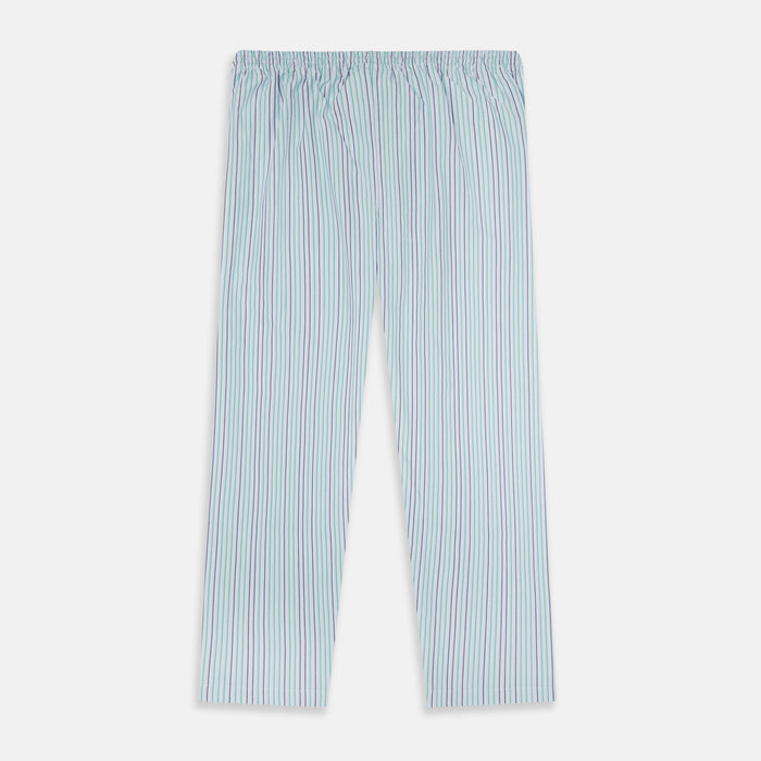 Green and Blue Shadow Pinstripe Pyjama Trousers Image 2