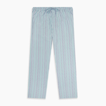 Green and Blue Shadow Pinstripe Pyjama Trousers Image 5