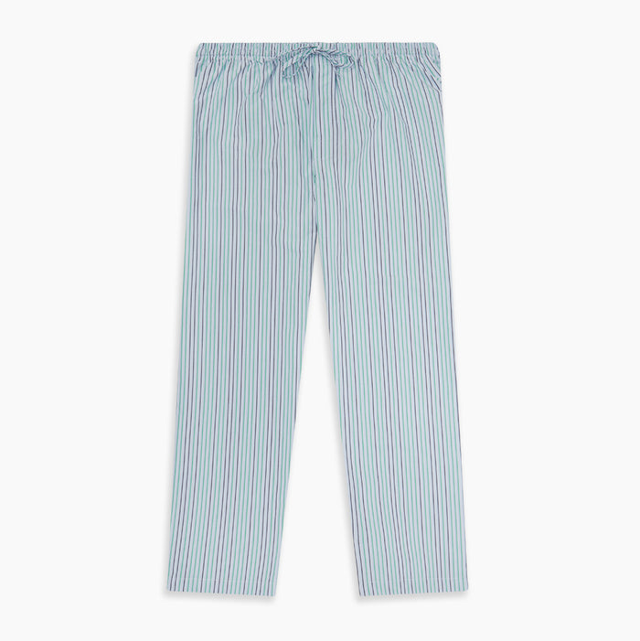Green and Blue Shadow Pinstripe Pyjama Trousers Image 5