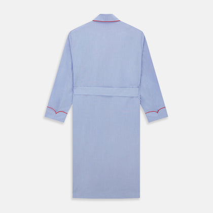 Light Blue Piped End-On-End Cotton Gown Image 3