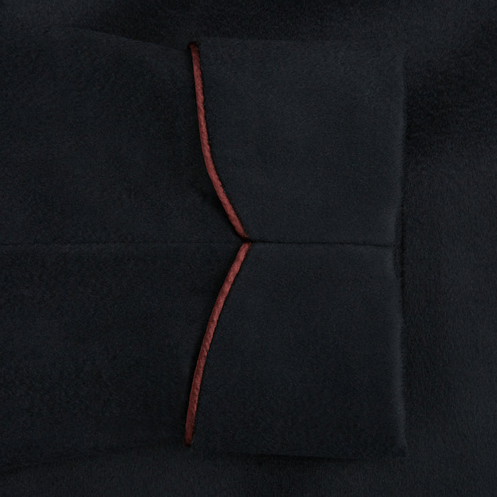 Navy and Red Piped Cashmere Gown Image 2