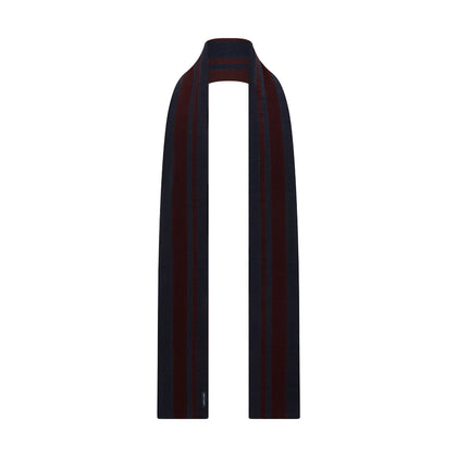 Navy and Burgundy Striped Double-Sided Corduroy Padded Scarf Image 3