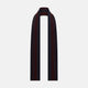Navy and Burgundy Double-Stripe Double-Sided Corduroy Padded Scarf OS