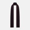 View 3 of product Navy and Burgundy Double-Stripe Double-Sided Corduroy Padded Scarf OS
